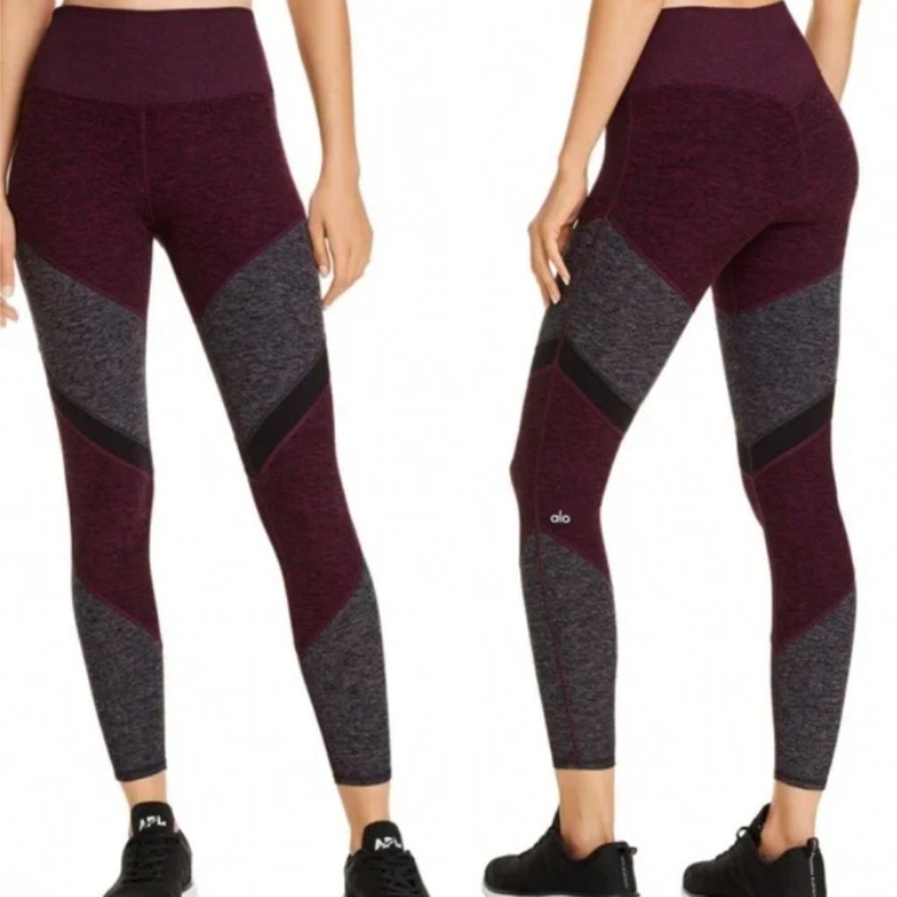 AloSoft HW Sheila Legging - XSmall Purple, Black & Gray